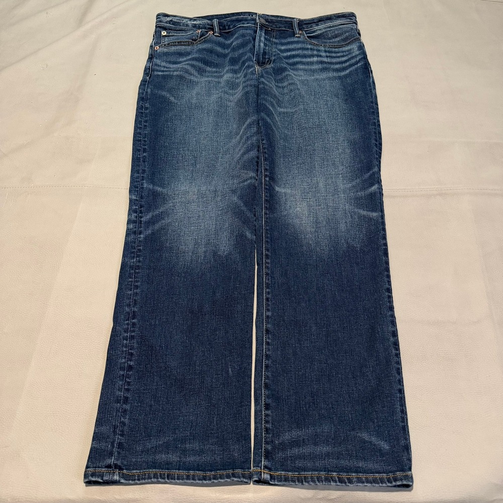 American Eagle Airflex+ Men Relax Straight Whisker Honeycomb Jean Denim-36x30-